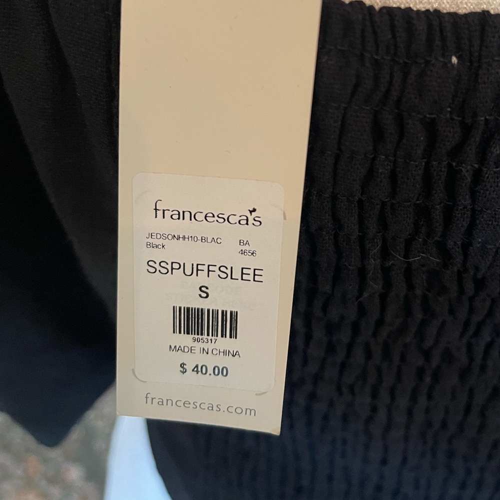 NWT Milly Linen Puff Sleeve Crop Top - Picture 8 of 8